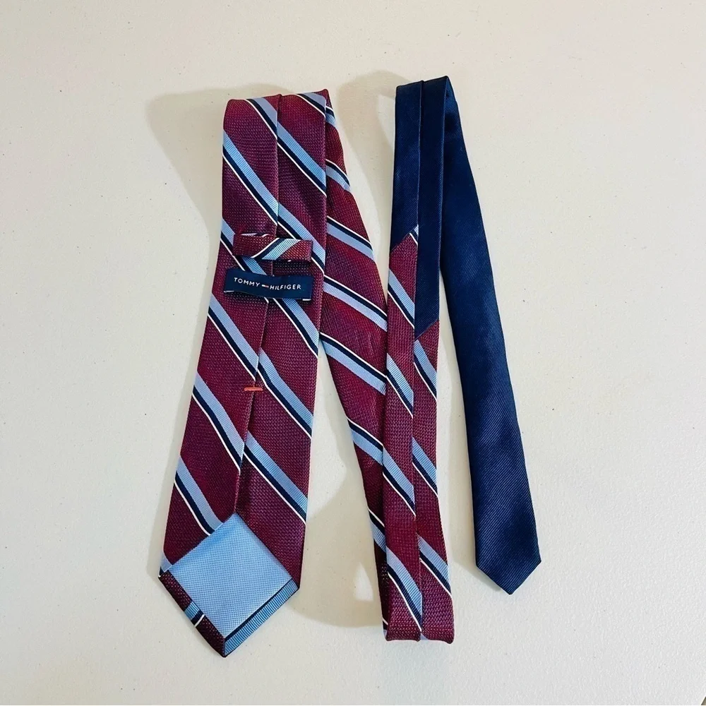 Tommy Hilfiger Textured Color Striped Silk Tie Career Formal